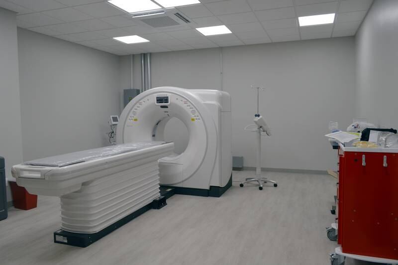 A CT scan machine is installed at OnCall Imaging in Rock Falls. The center is a collaboration between OSF OnCall Digital Health and Imaging Centers of Illinois that will offer low-cost, non-invasive imaging services. It is set to open to patients on Oct. 30.