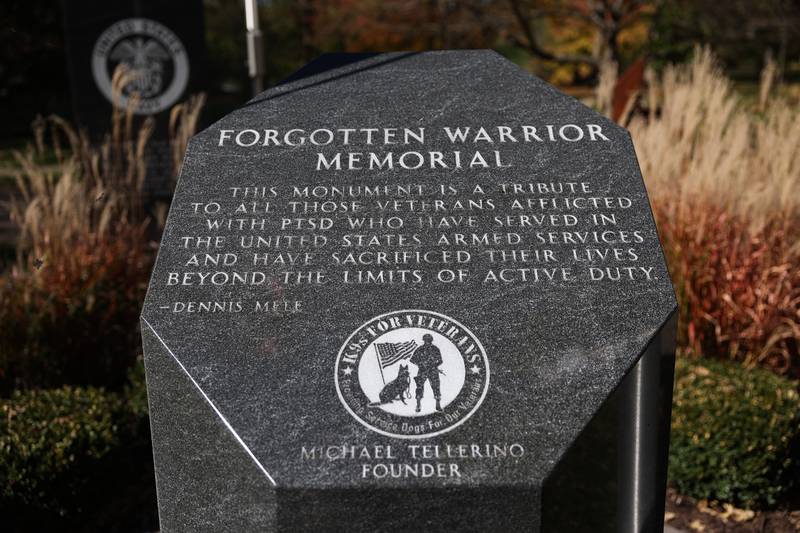 Forgotten Warrior Memorial in Channahon was founded by Michael Tellerino of the K9s For Veterans.