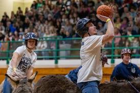 Donkey basketball fills Seneca High’s old gym, boosts FFA fundraiser