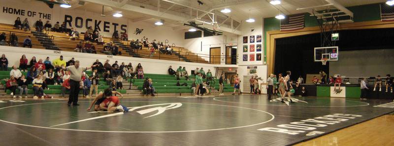 Rock Falls, Dixon, Oregon and La-Salle Peru wrestle at a meet at Rock Falls. The event took place on January 21, 2026.