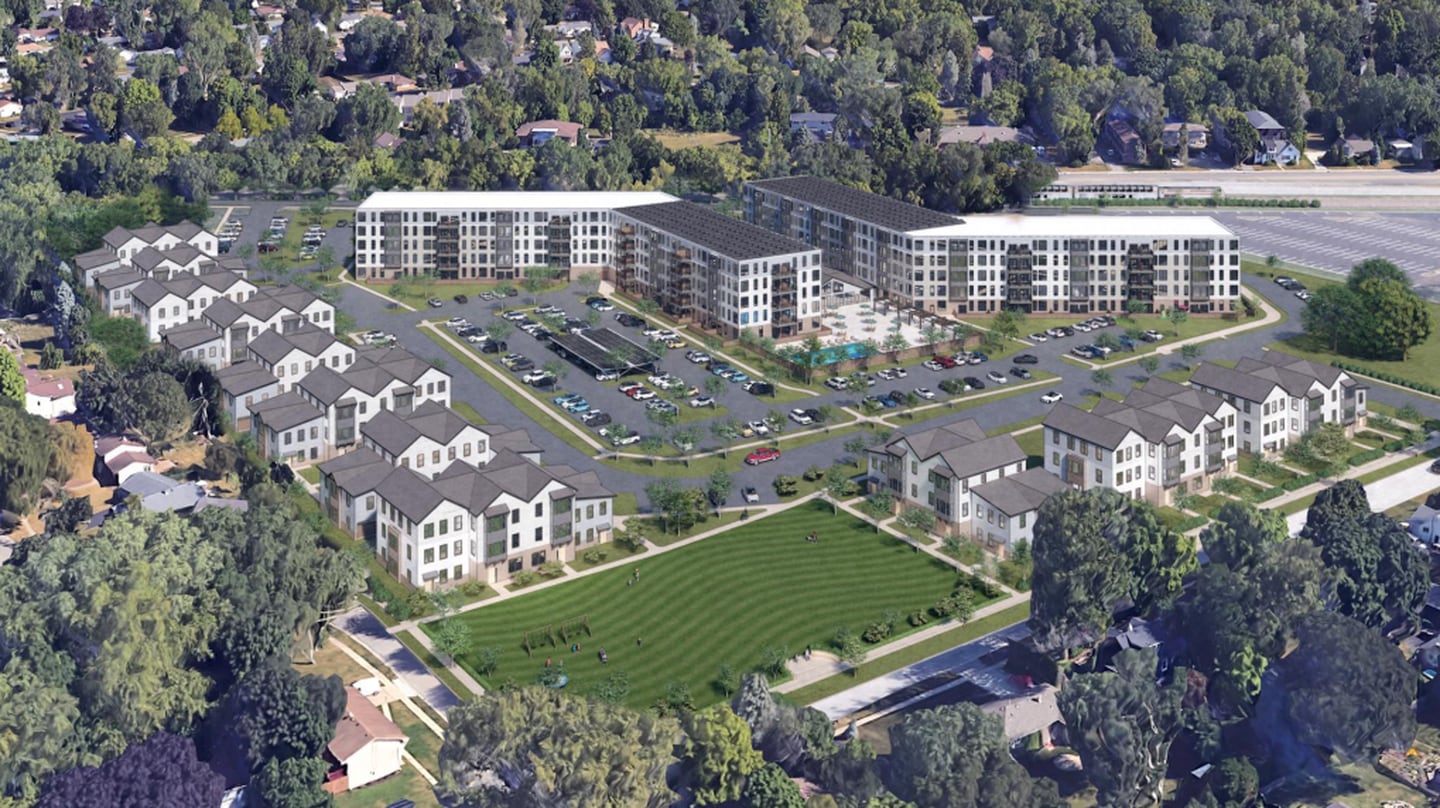 Option 2:  A townhome and apartment complex development in Cary proposed by Lynmark Group.