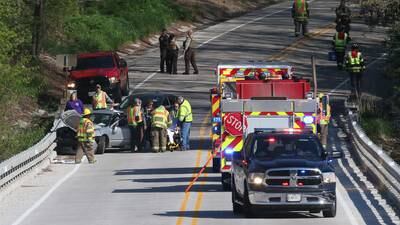 Photos: Crash closes Route 178 in Lowell