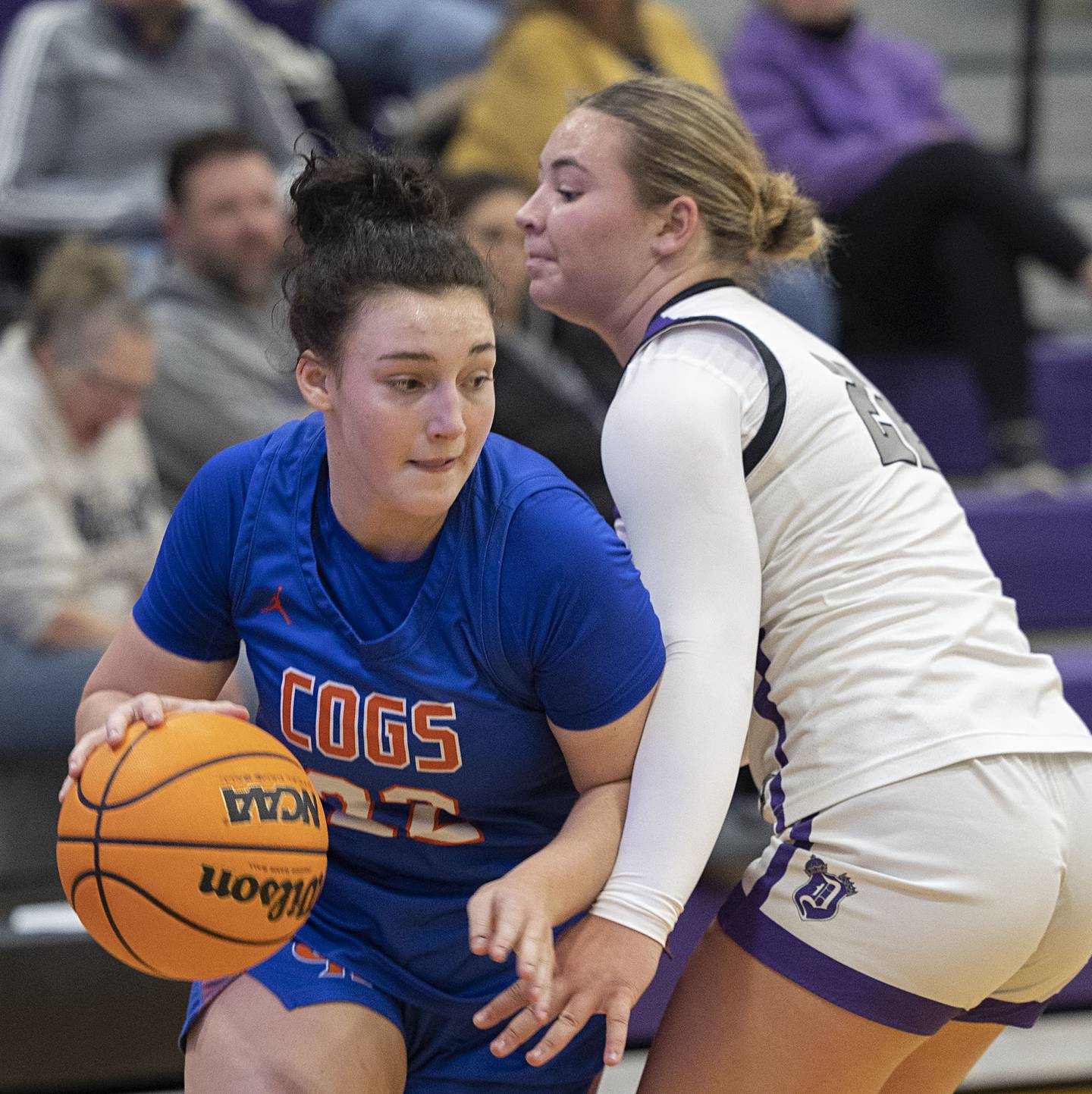 G-K’s Regan Creadon works against Dixon’s Abby Hicks Tuesday, Jan. 27, 2026.