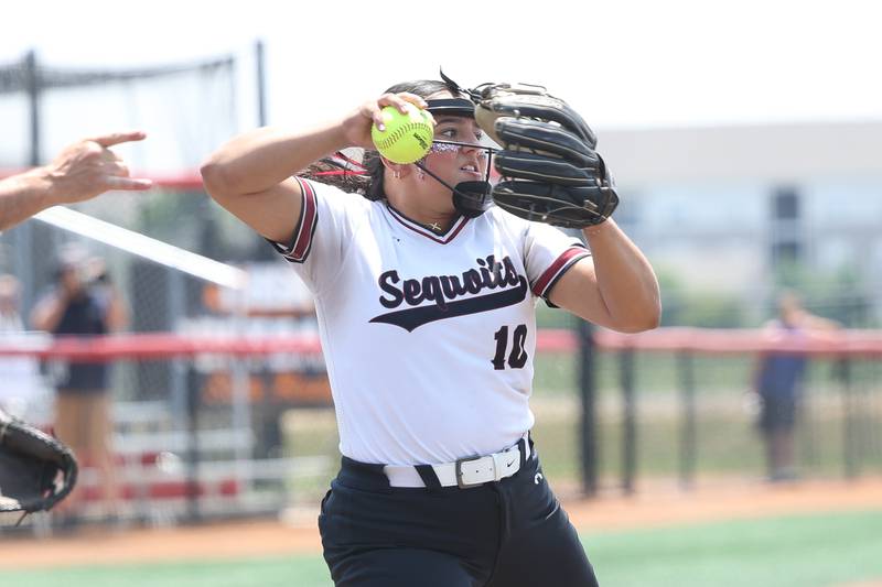 Antioch’s third baseman throw to first for the out against Lemont in the Class 3A state championship game on Saturday, June 10, 2023 in Peoria.