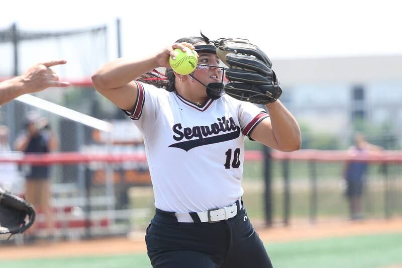 Antioch’s third baseman throw to first for the out against Lemont in the Class 3A state championship game on Saturday, June 10, 2023 in Peoria.