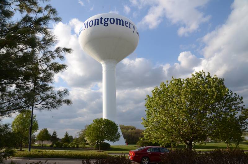 A Montgomery water tower on Emerald Drive