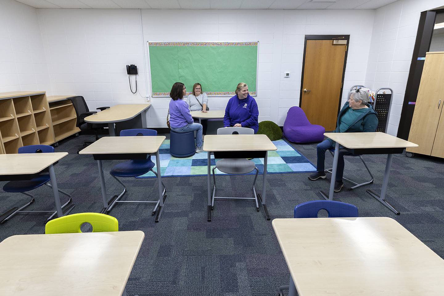 Local teachers check out the furniture in one of the rooms of the Dempsey Therapeutic Day School Saturday, Oct. 19, 2024, in Nachusa.