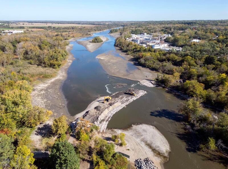 The Fox River has narrowed as work continues on the Carpentersville dam removal. Officials say dam removal helps improve the health of the river.