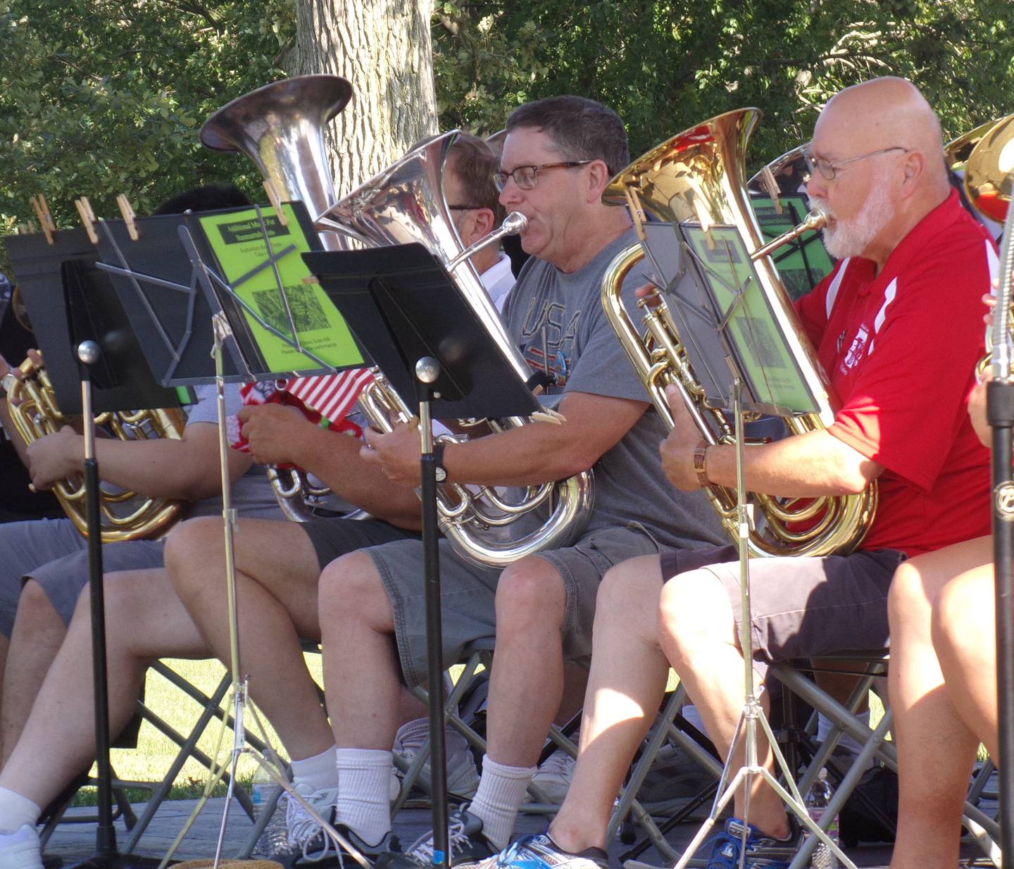Tuba players performed a concert Sunday, July 31, 2022, at Centennial Park in Peru. SUMMERTUBAFEST was created by Tuba Christmas as part of the Harvey Phillips Foundation, which originated in 1974 by creator and renowned tubist Harvey Phillips of Indiana University and is presented with permission from the Harvey Phillips Foundation.