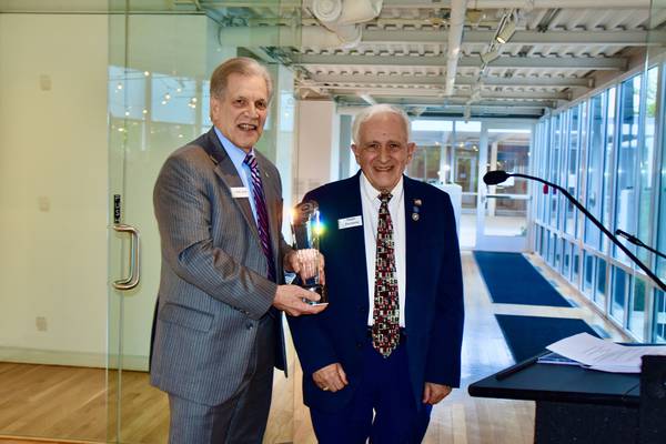 Ralph Pechanio receives Elmhurst’s Darrell Whistler Special Service Recognition Award