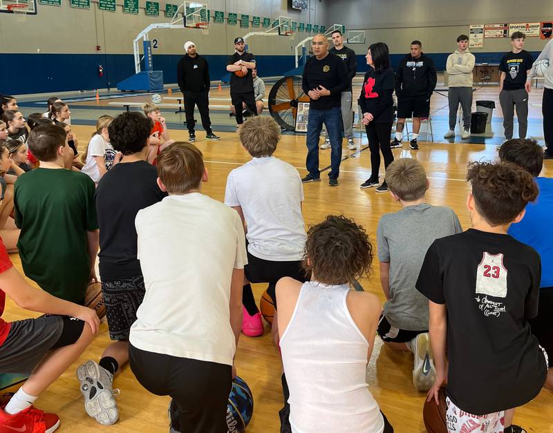 Outwork Elite partnered with the Garrett Ramos Foundation on Monday to host a free basketball camp for kids ranging from third through eighth grade. Garrett Ramos' parents, Ed and Jeannie Ramos, shared inspirational stories with players throughout the day.
