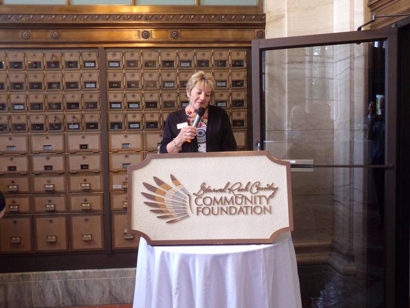 Starved Rock Country Community Foundation co-founder Pamela Beckett reflects on her time as director and establishing the foundation during an event Thursday, June 1, 2023, in La Salle.