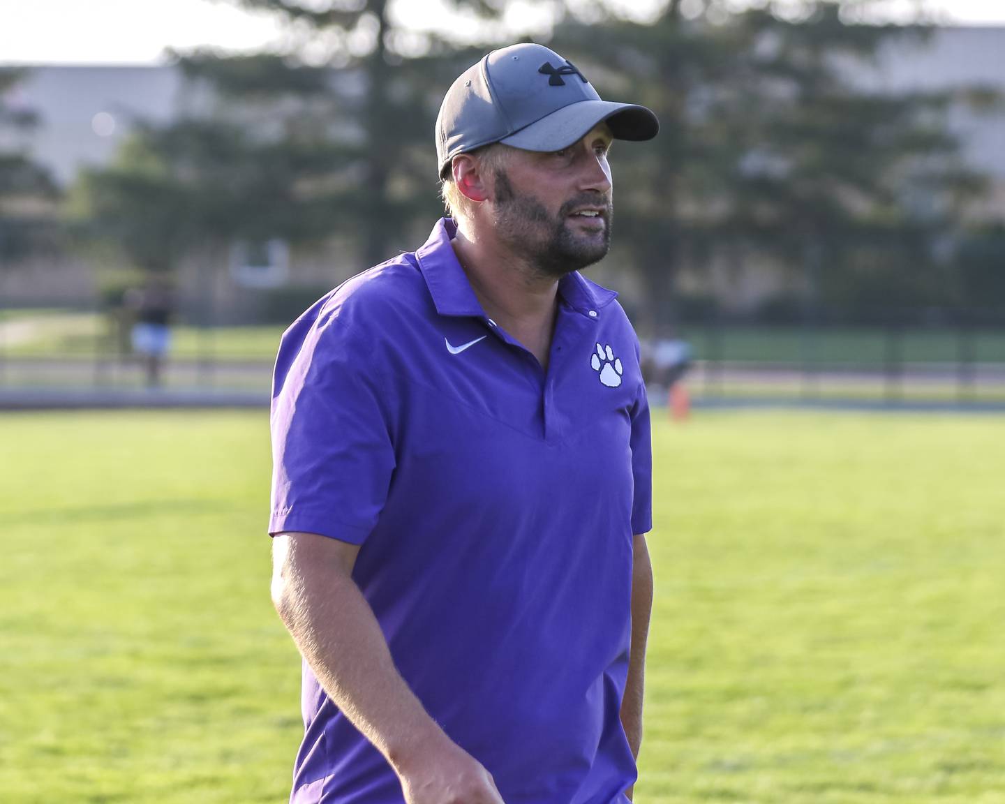 Hampshire's head coach Shane Haak during the Kaneland 7 on 7 football tournament, July 22, 2025 in Maple Park.