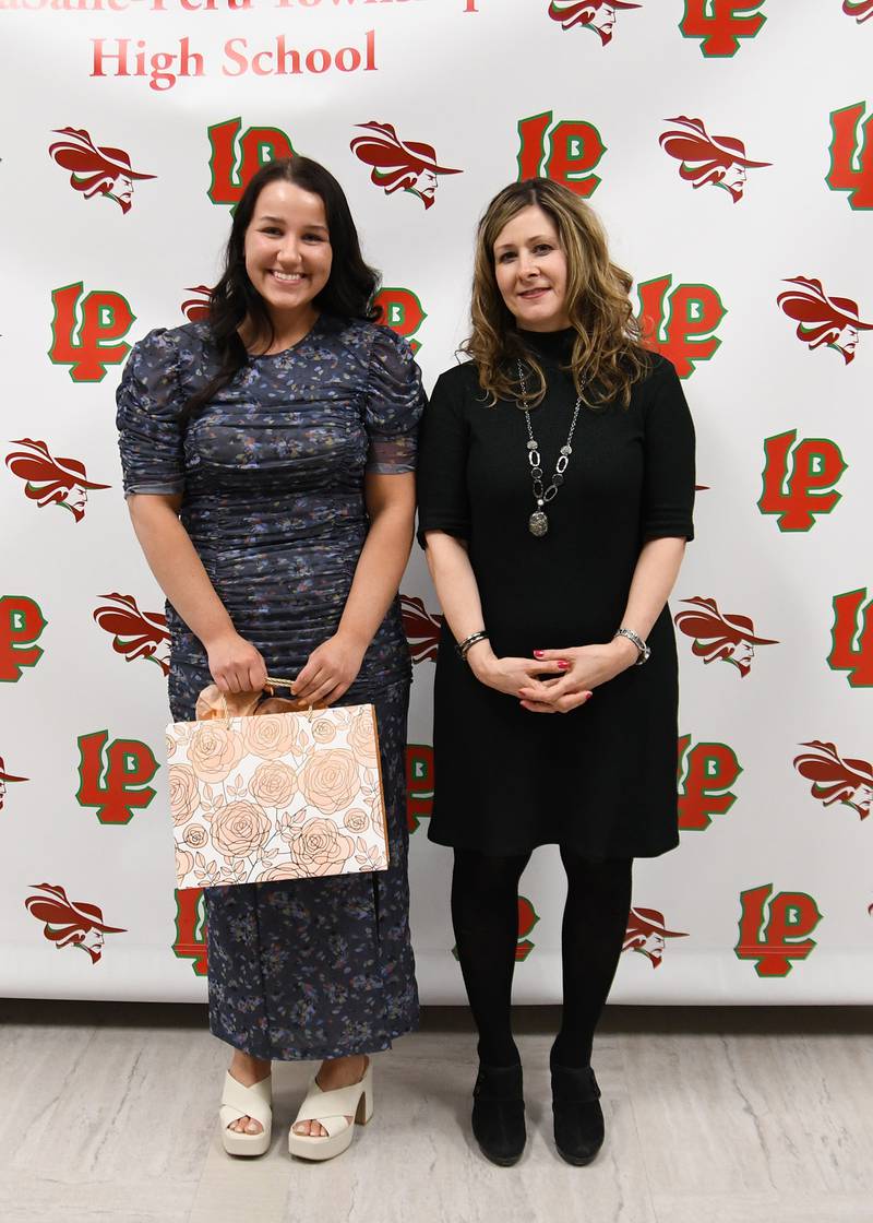 Autumn Bunzell received an award from the La Salle-Peru High School English department.