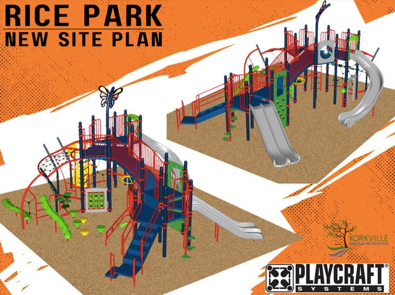 The Yorkville Parks Department plans to completely dismantle Rice Park and install newly designed play equipment.