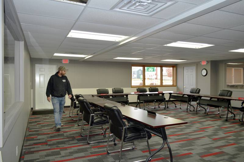 John Green, owner of Better Built Construction, walks through the board room of the new Forreston Village Hall, located at 301 N. Walnut St., on Jan. 17. Green was among contractors hired to renovate the building, which formerly housed his uncle's business — Green's Motor Company. Village and Forreston Police Department staff will work out of the new village hall. Move-in is set for Feb. 1-3, during which the new and old Forreston Village Hall will be closed to the public.