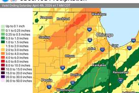 How much rain did areas of northern Illinois get?