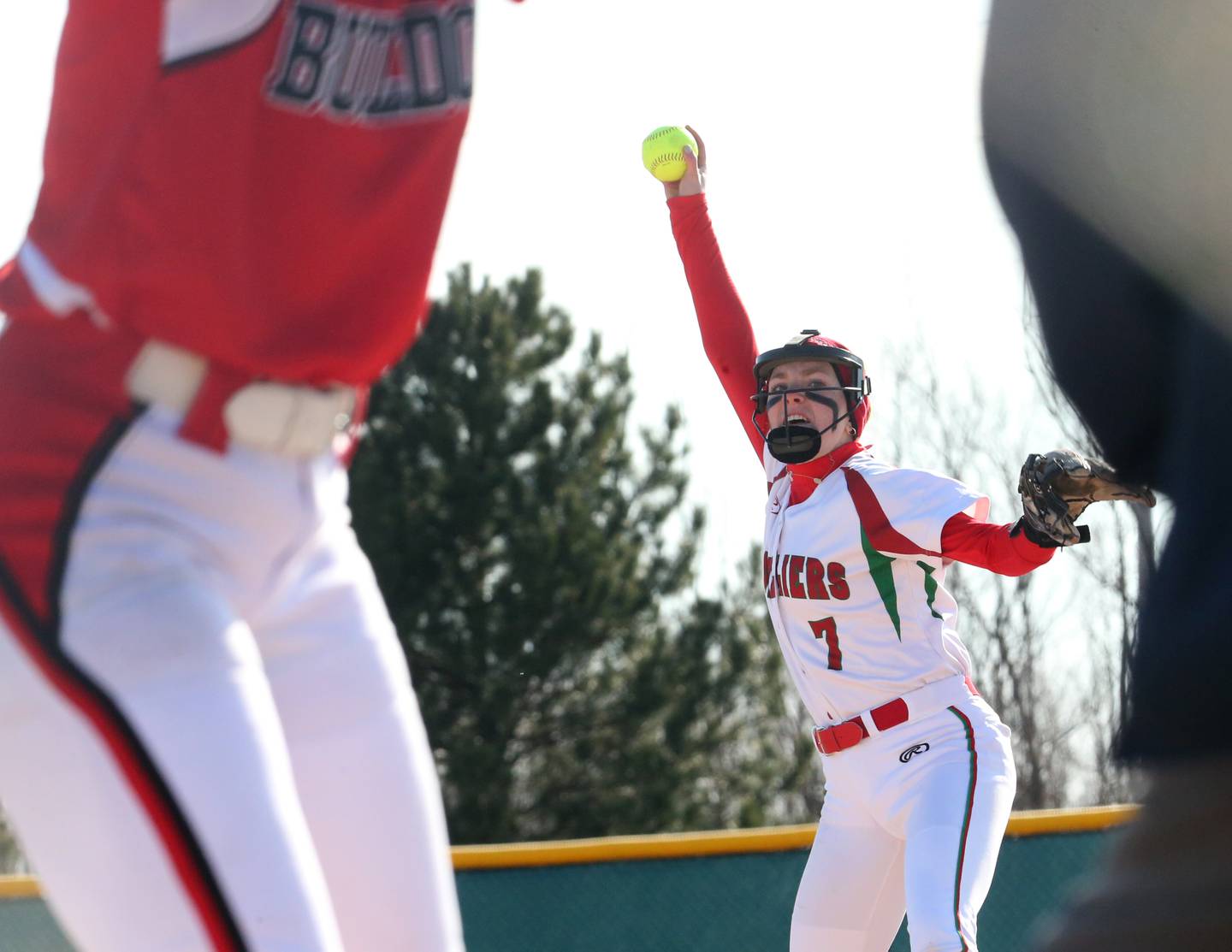 L-P's Chloe Mitchell delivers a pitch to Streator on Wednesday, March 29, 2023 at Veteran's Park in Peru.