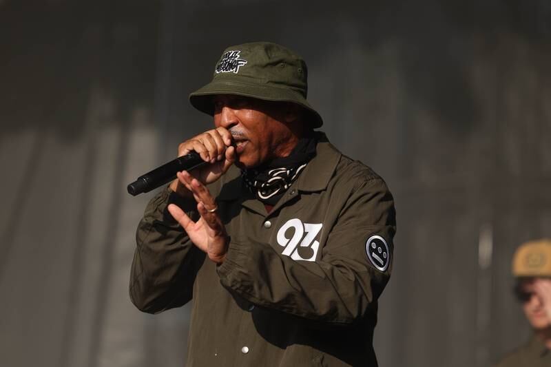 Phesto of Souls of Mischief performs at Riot Fest on Friday, Sept. 20, 2024 in Chicago.