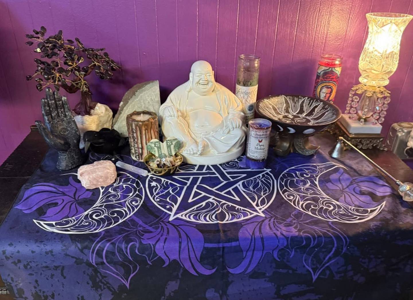 Some items from Mr. Willy's Dark Art and Oddities are seen sprawled across a table in this undated photo.