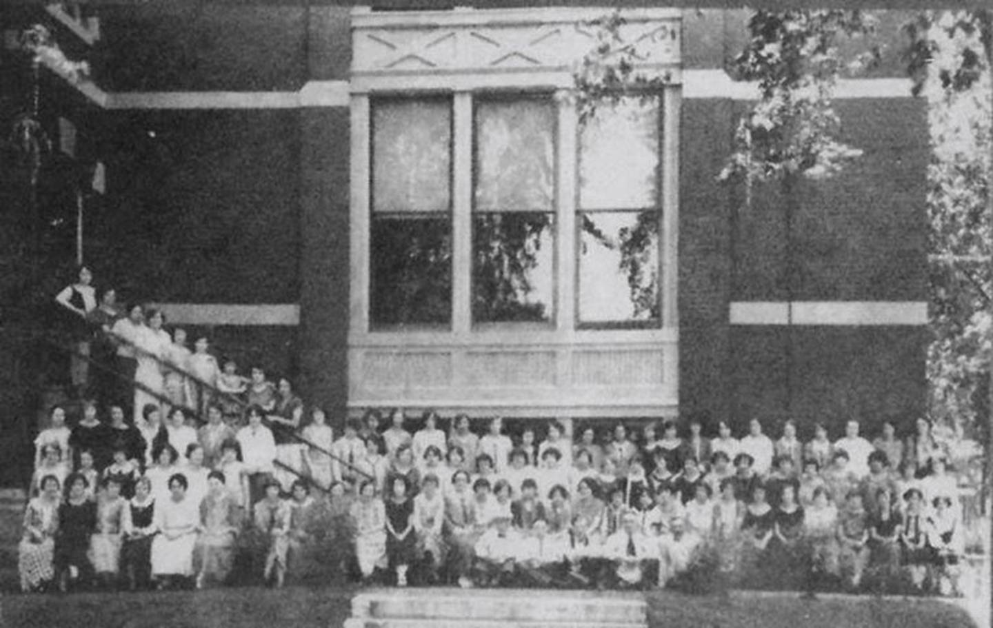 Photographed in 1926 are the employees of the Radium Dial Studio, which was located in the former Ottawa High School building on Columbus Street.