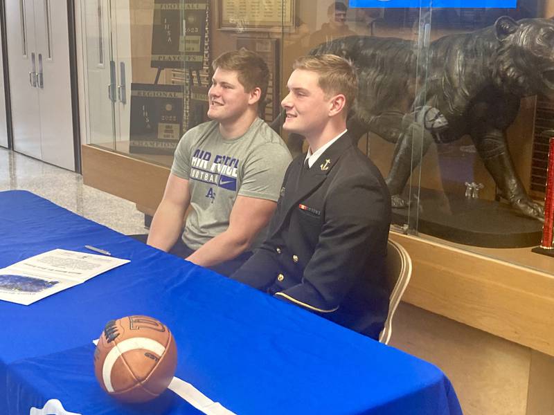 Princeton senior Bennett Williams was joined by his brother, Mack, for his signing day with the Air Force Academy on Friday. Mack attends the US Naval Academy.