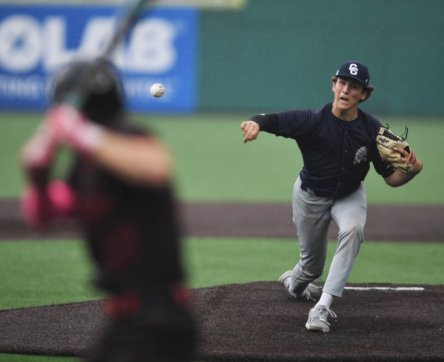Cary-Grove starter Kaden Norman delivers a pitch against Benet Academy during the Class 3A state baseball semifinal at Slammers Stadium on Friday, June 13, 2025 in Joliet.