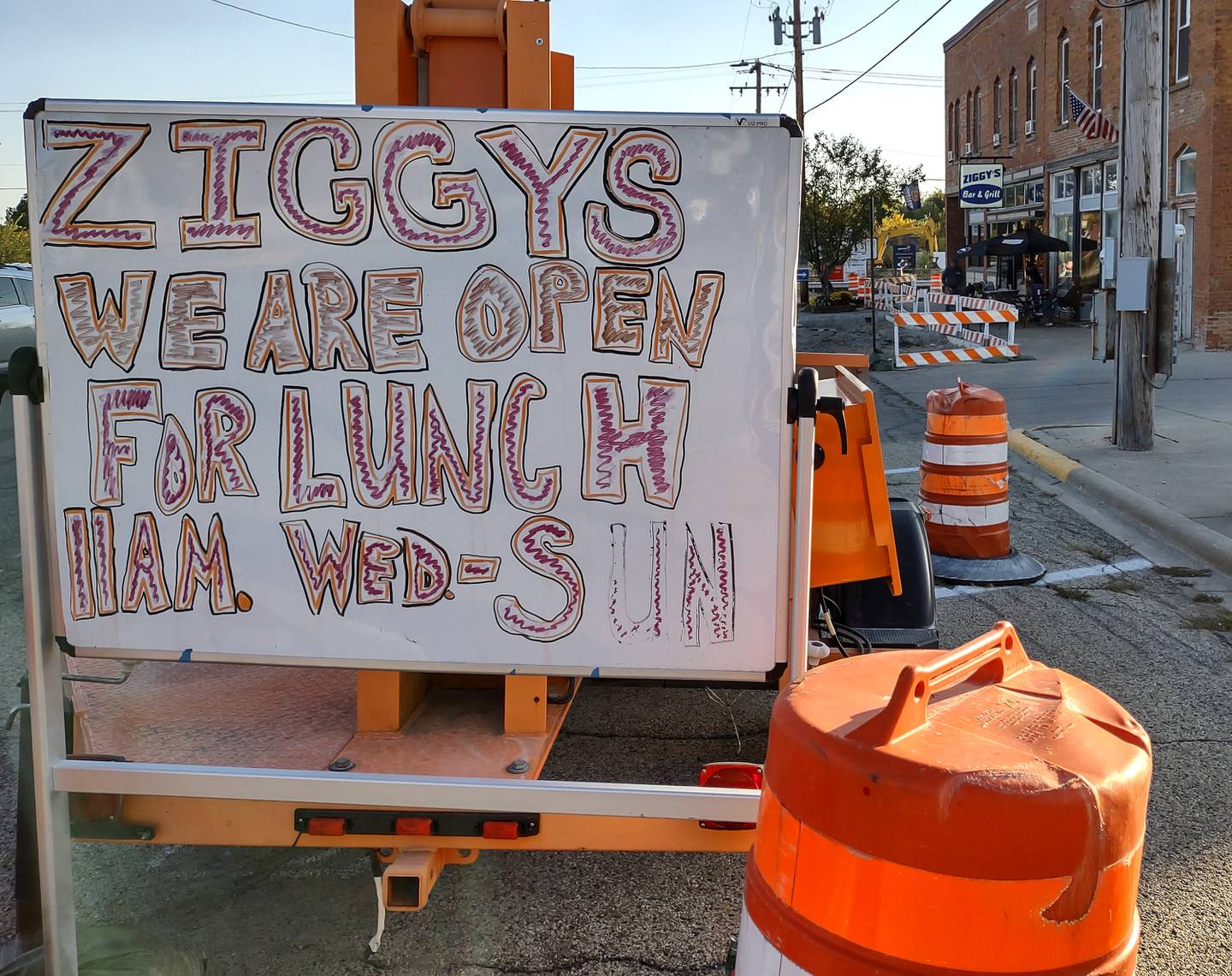A construction project to connect Commercial and Broadway streets to downtown Marseille has been underway since May in front of Ziggy's Bar & Grill in downtown Marseille.  The restaurant remained open throughout the construction of the road.