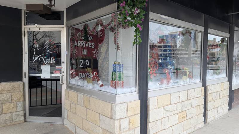 The Nail Inn & School of Cosmetology, the second place winner in the Joliet City Center Partnership's Holiday Window Decorating Contest, is seen Thursday, Dec. 19, 2024, at 160 N. Chicago St. in Joliet.