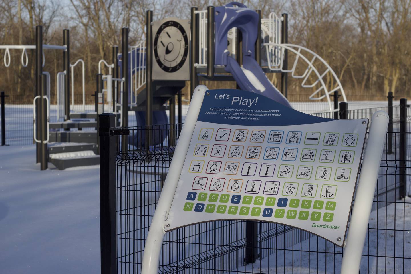 A display at a sensory playground at Van Horn Woods on Thursday, Feb. 13, 2025, in Plainfield.