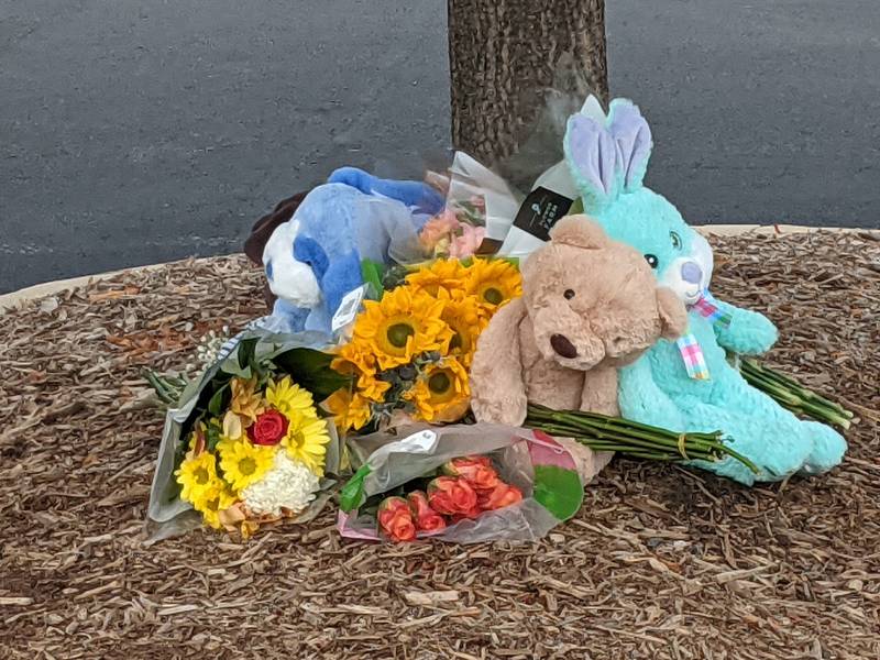 A memorial has been set up in front of the Portillo's restaurant in Oswego where a 2-year-old boy was killed Wednesday afternoon when a car drove into the restaurant.