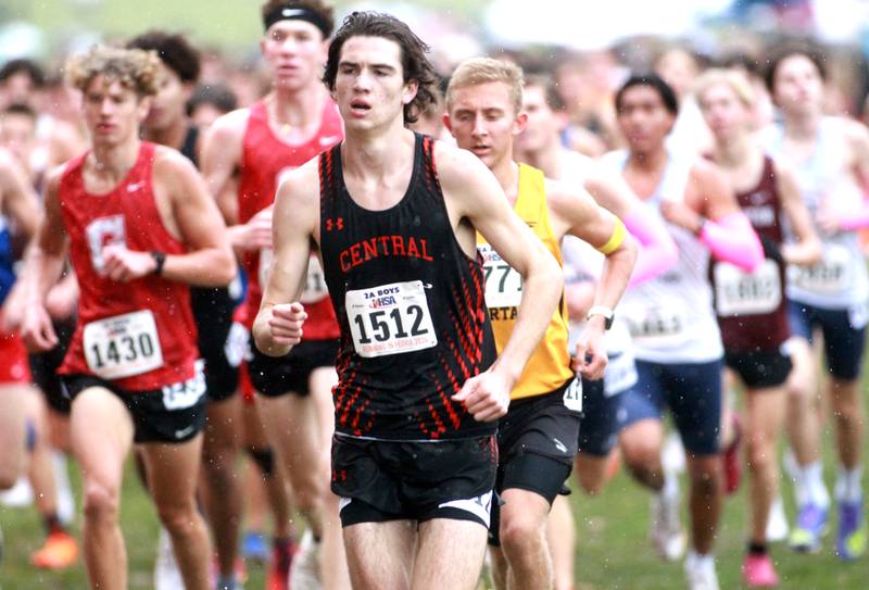 Crystal Lake Central's Jackson Hopkins competes in the Class 2A State Cross Country Championships on Saturday, Nov. 9, 2024 at Detweiller Park in Peoria.