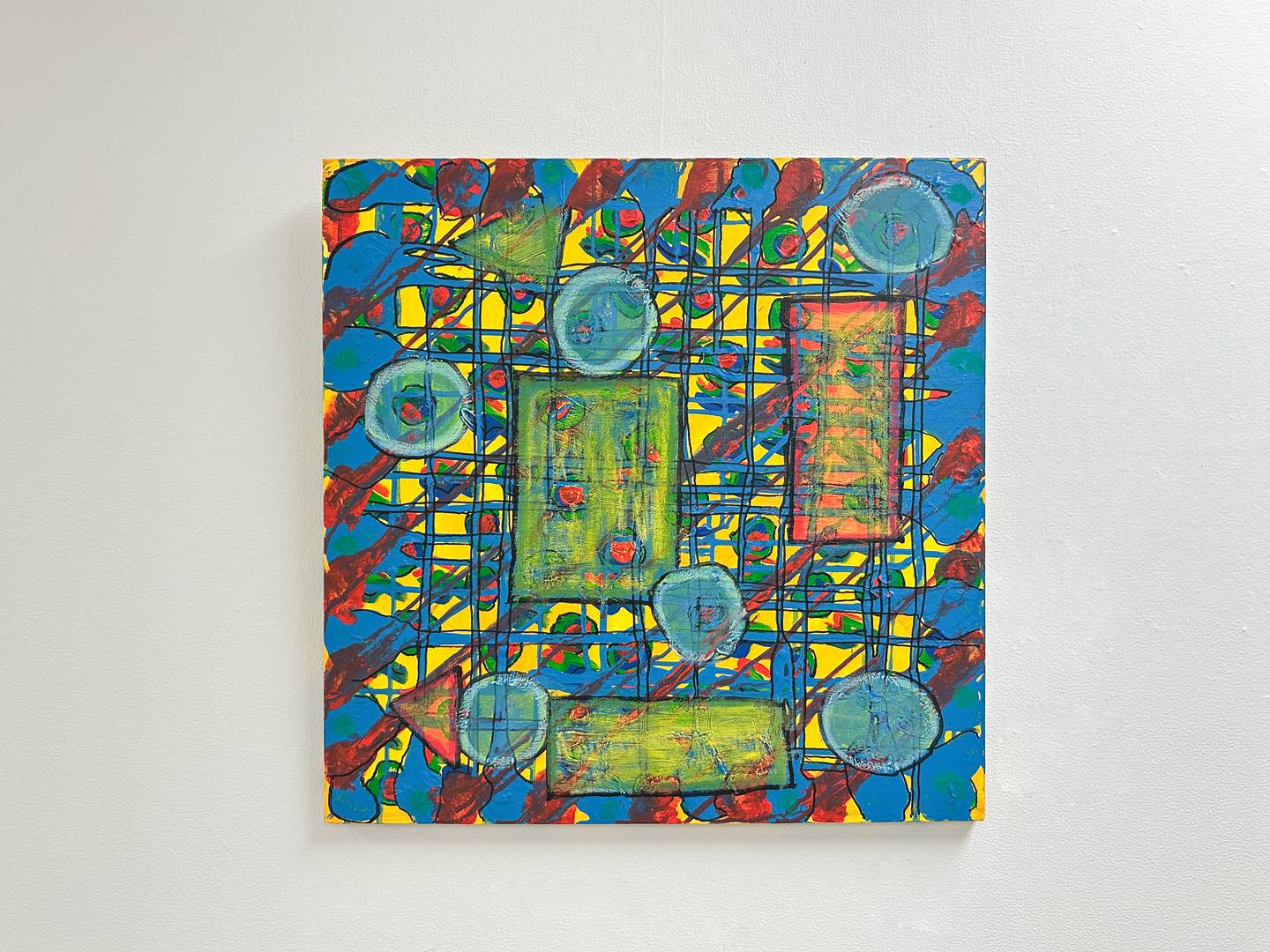 What's Inside My Head #2, by artist Douglas Webster, an acrylic painting on canvass, is part of the permanent collection at McHenry County College.