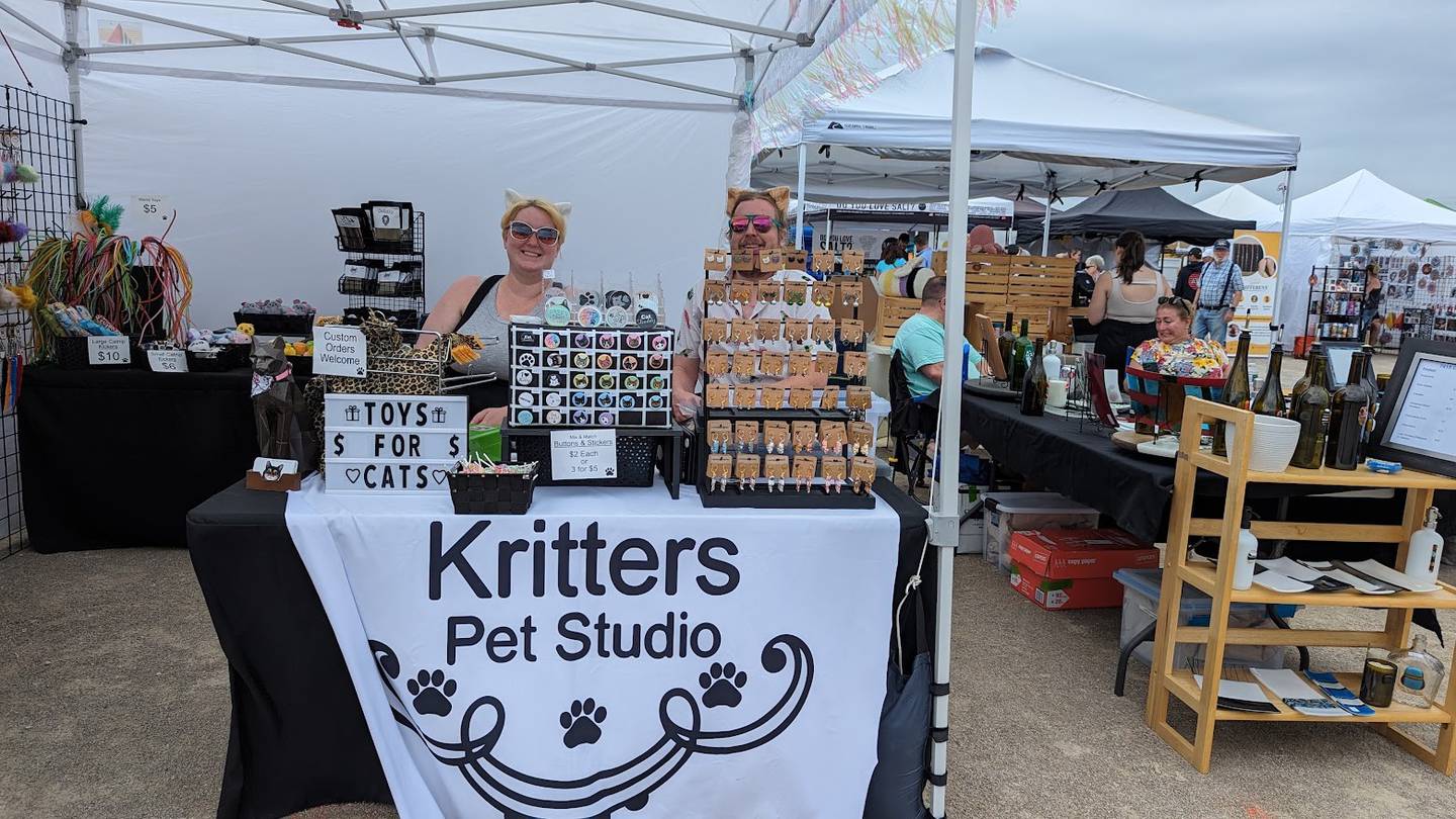 Jordan Kritter and her husband Henry Kritter came down from Waukesha Wisconsin, to showcase their online business of cat-themed products at Old Canal Days on Saturday, June 8, 2024, in Lockport.