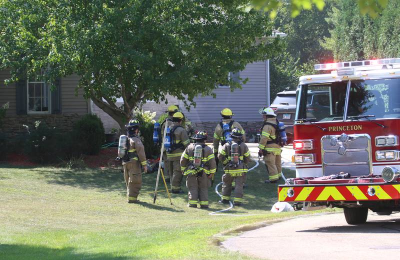 Eight fire departments from Utica, Peru, Amboy, Malden, Bureau, Wyanet, Spring Valley and Princeton responded to a structure fire in the 600 block of Celebration Drive on Monday, Aug. 28, 2023 in Princeton.