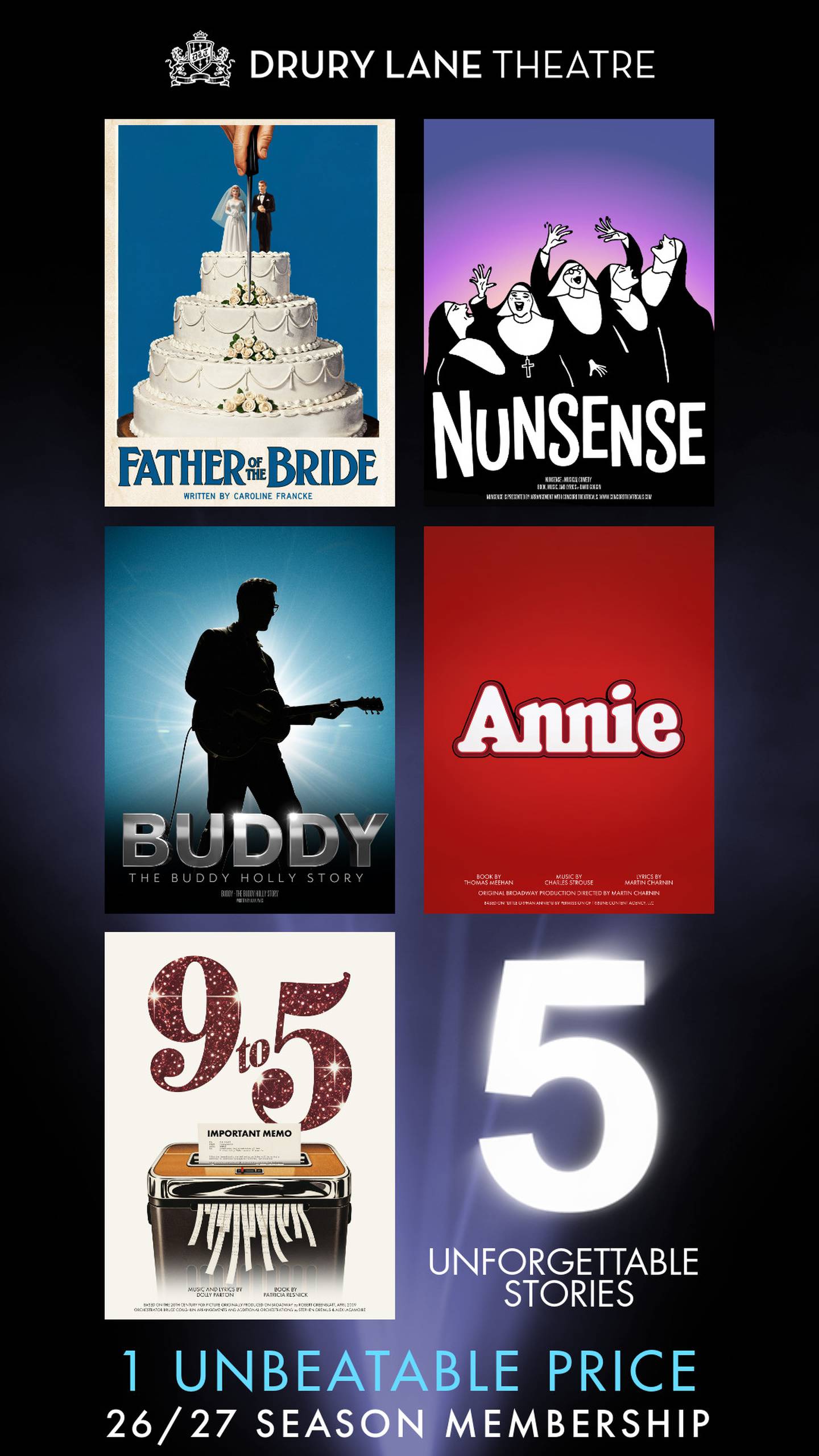 Drury Lane Theatre in Oakbrook announced its 2026-27 season.