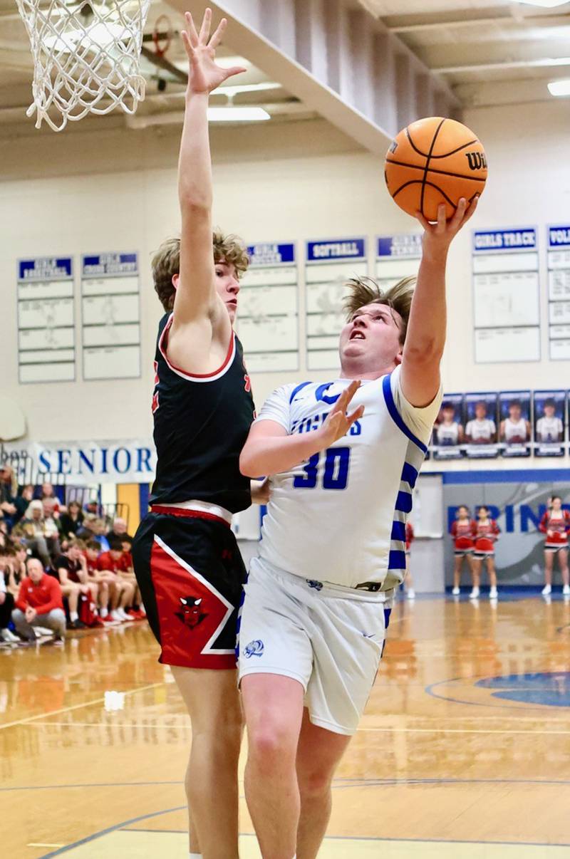 Princeton senior Jordan Reinhardt during Friday's Senior Night game against Hall. The Tigers won 51-29.