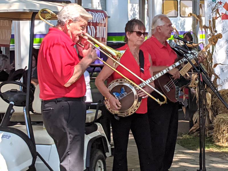 The Banjo Buddies Dixieland Band performed Sept. 4, 2024, on opening day of the Sandwich Fair. The band has been playing at the fair for 21 years.
