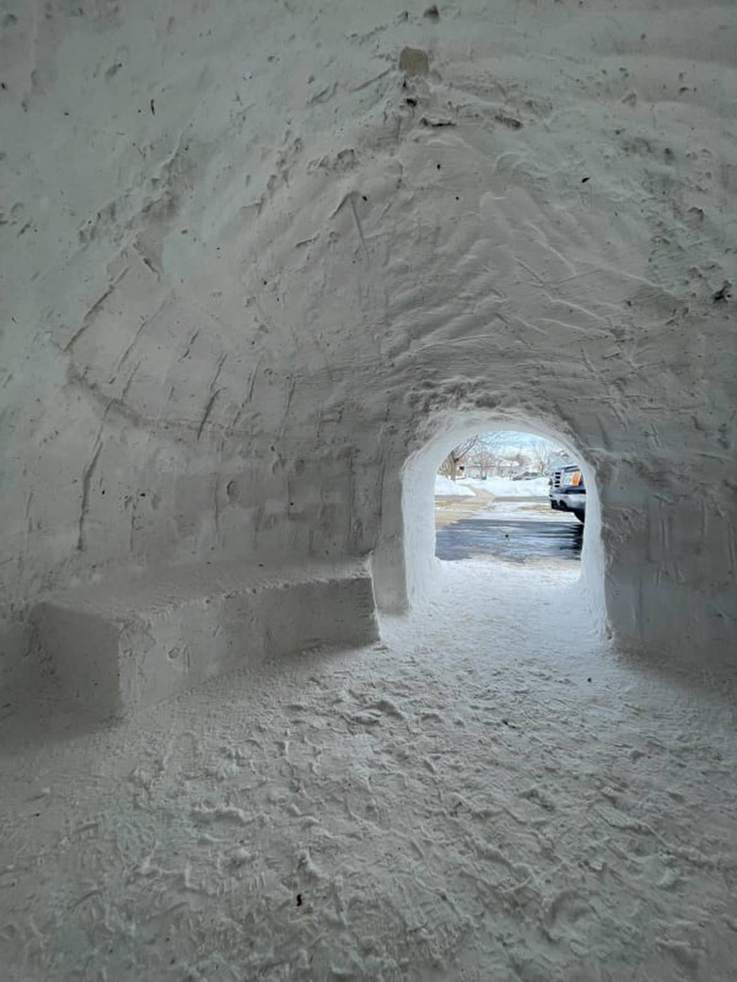 For the last five years, Lee Peters of Plainfield has built an igloo in the yard of his home. He used to build them with his father and sister when growing up and wanted to pass the skill to his own children.