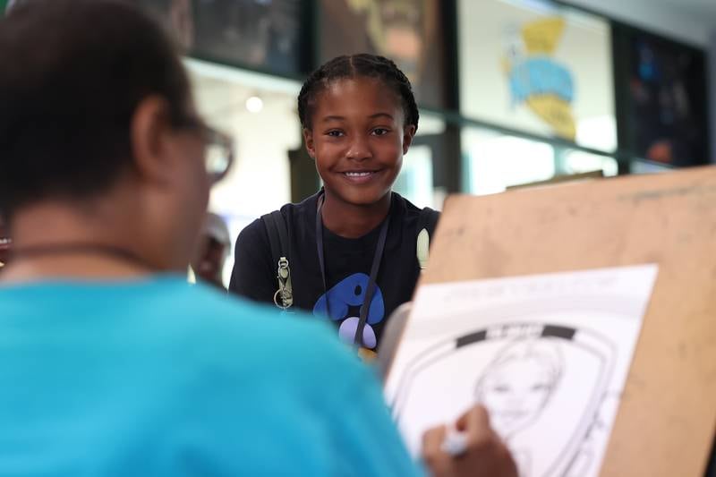 Brooklyn Bunette, 11-years old, get her character done by a local artist at the Juneteenth event hosted by the Joliet Area Historical Museum on Monday, June 19, 2023 in Joliet.