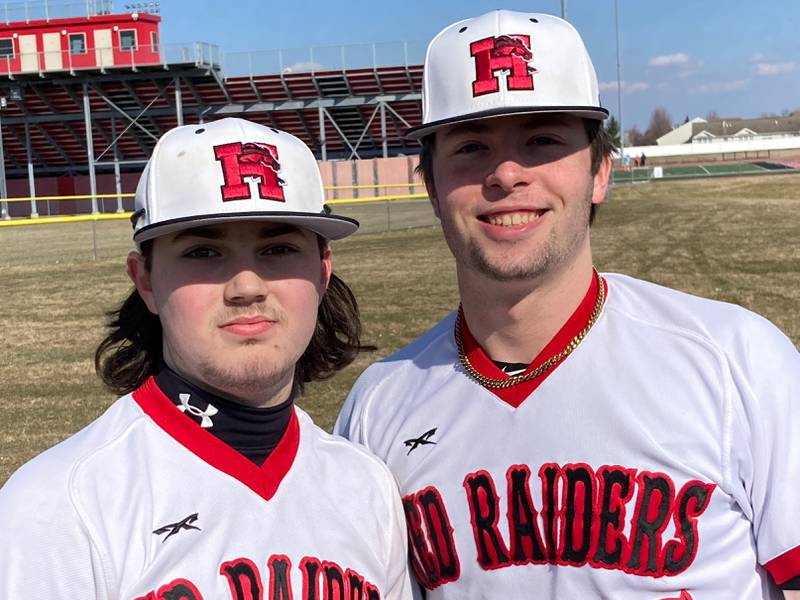 Huntley pitchers Derek Huber and Malachi Paplanus.