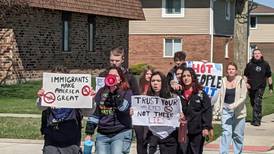 Lincoln-Way West High School students walk out of school in protest of ICE