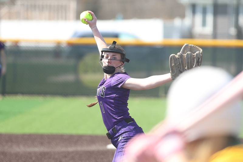 Wilmington’s Taryn Gilbert delivers a pitch against Coal City on Monday, March 30, 2026 in Coal City.