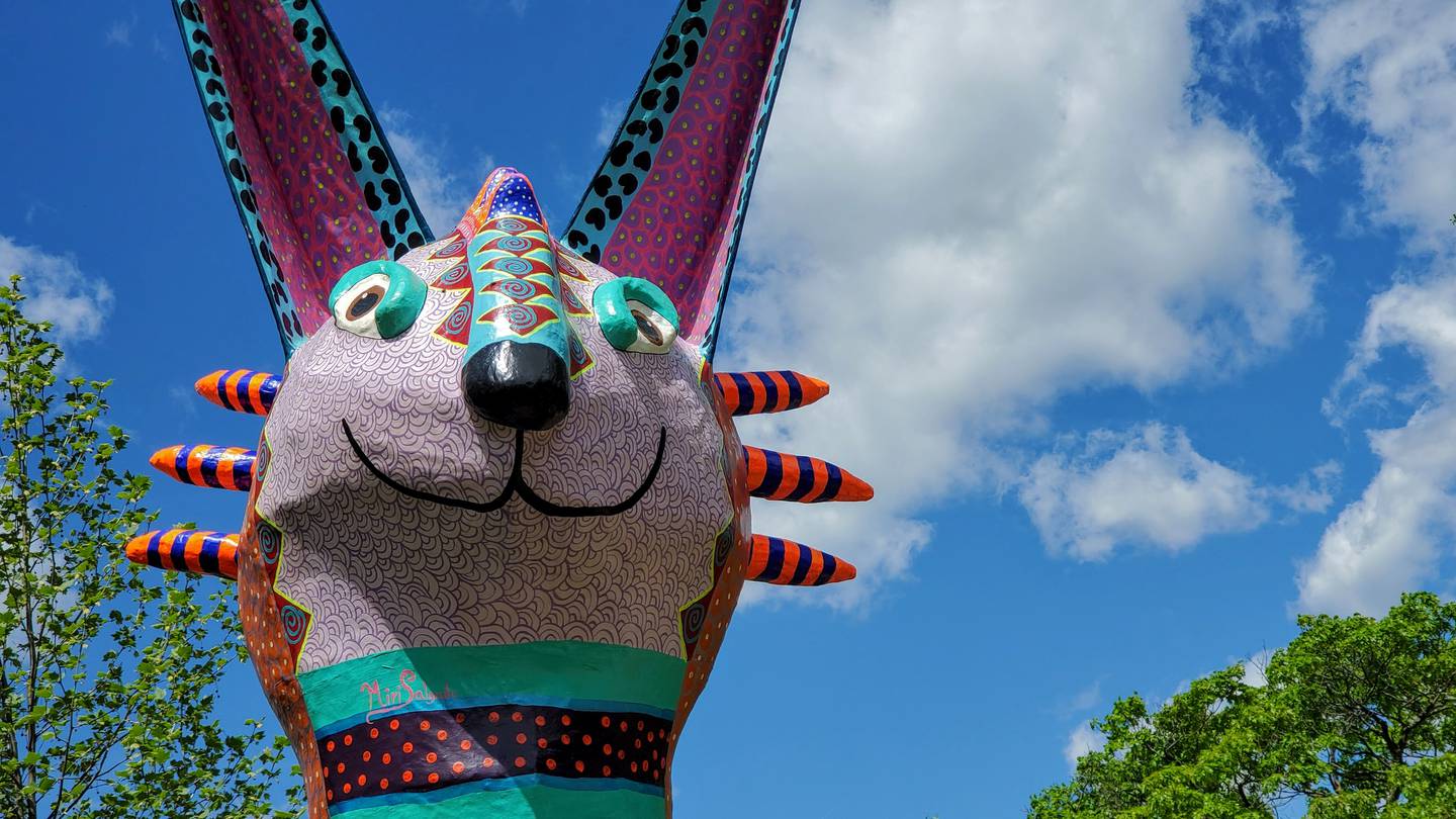 "Tochtli," which translates to "Rabbit," is by Miriam Salgado Zamorano, one of six artists creating alebrijes sculptures.