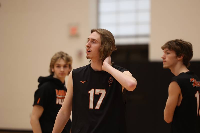 Lincoln-Way West’s Connor Jaral during warmups before the match against Providence on Wednesday, April 3, 2024 in New Lenox.