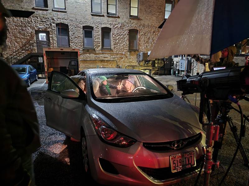 A behind-the-scenes shot of "Reasonable Doubt" produced by Alex Flees. The short film was written, filmed and edited in 48 hours.