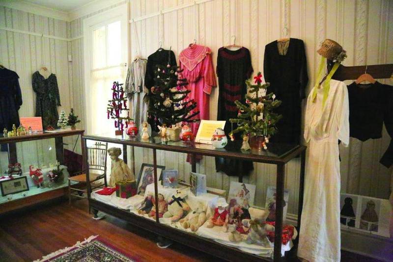 An exhibit featuring antique feather Christmas trees is on display through December at Miles Museum, 107 W. Broadway.