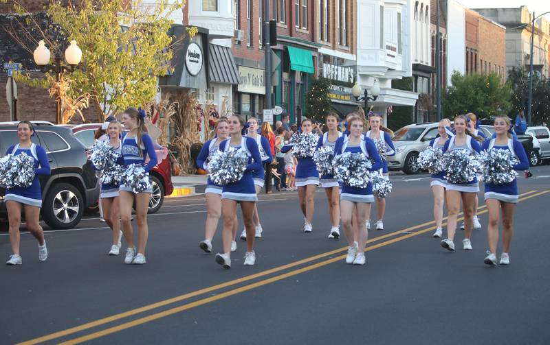 Princeton High School cheerleaders march in the Homecoming parade on Thursday, Oct. 3, 2024 downtown Princeton.