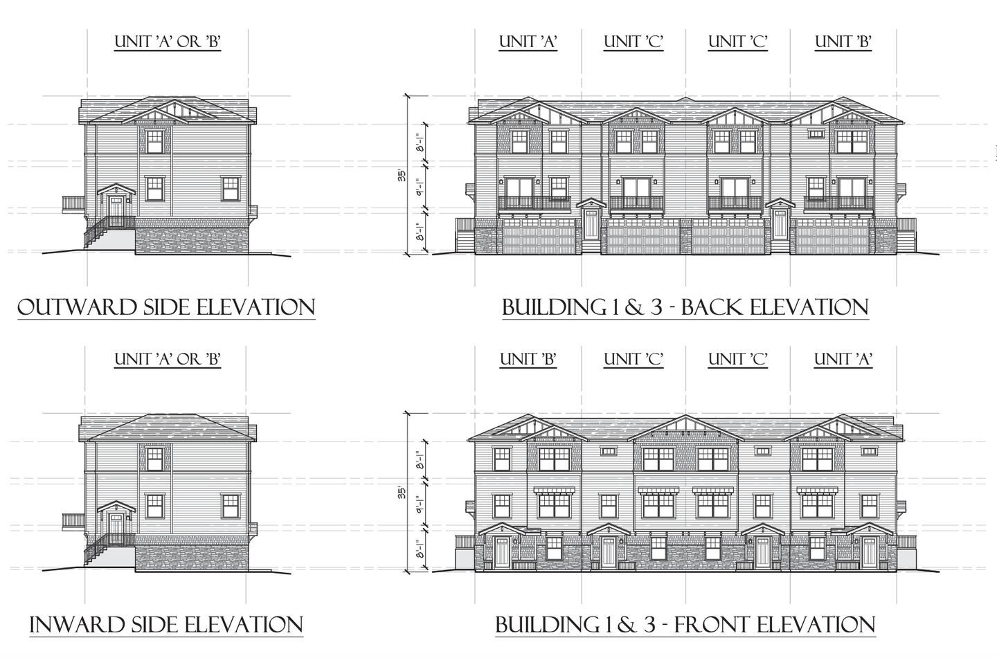 Conceptual design for The Grove townhome units proposed at 5N024 Route 31 in St. Charles.
