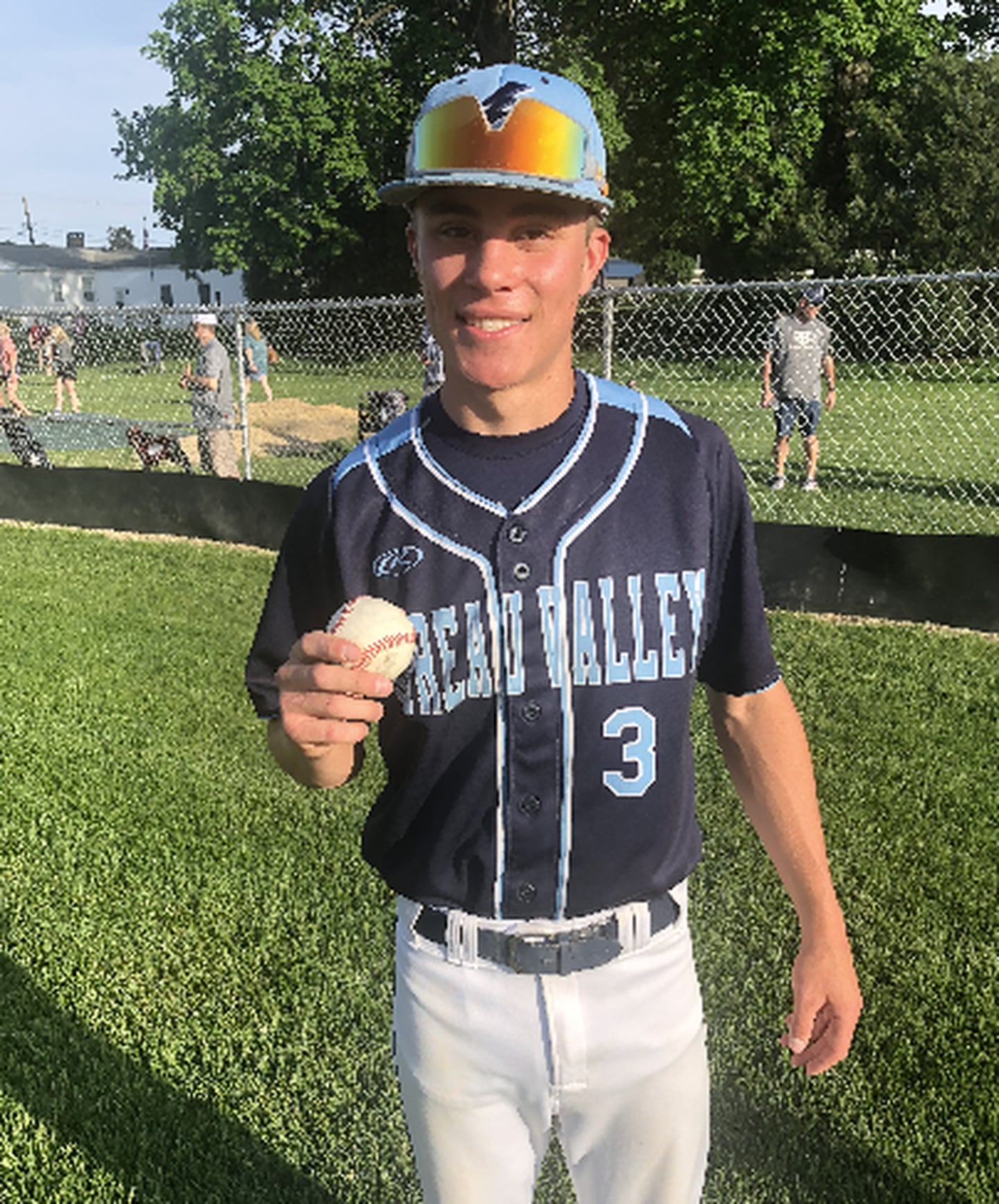 Bureau Valley senior Layton Britt got the Storm's game ball after belting two home runs to lead the Storm to a 5-4 win over Riverdale in the regional semifinals at Princeton Thursday.